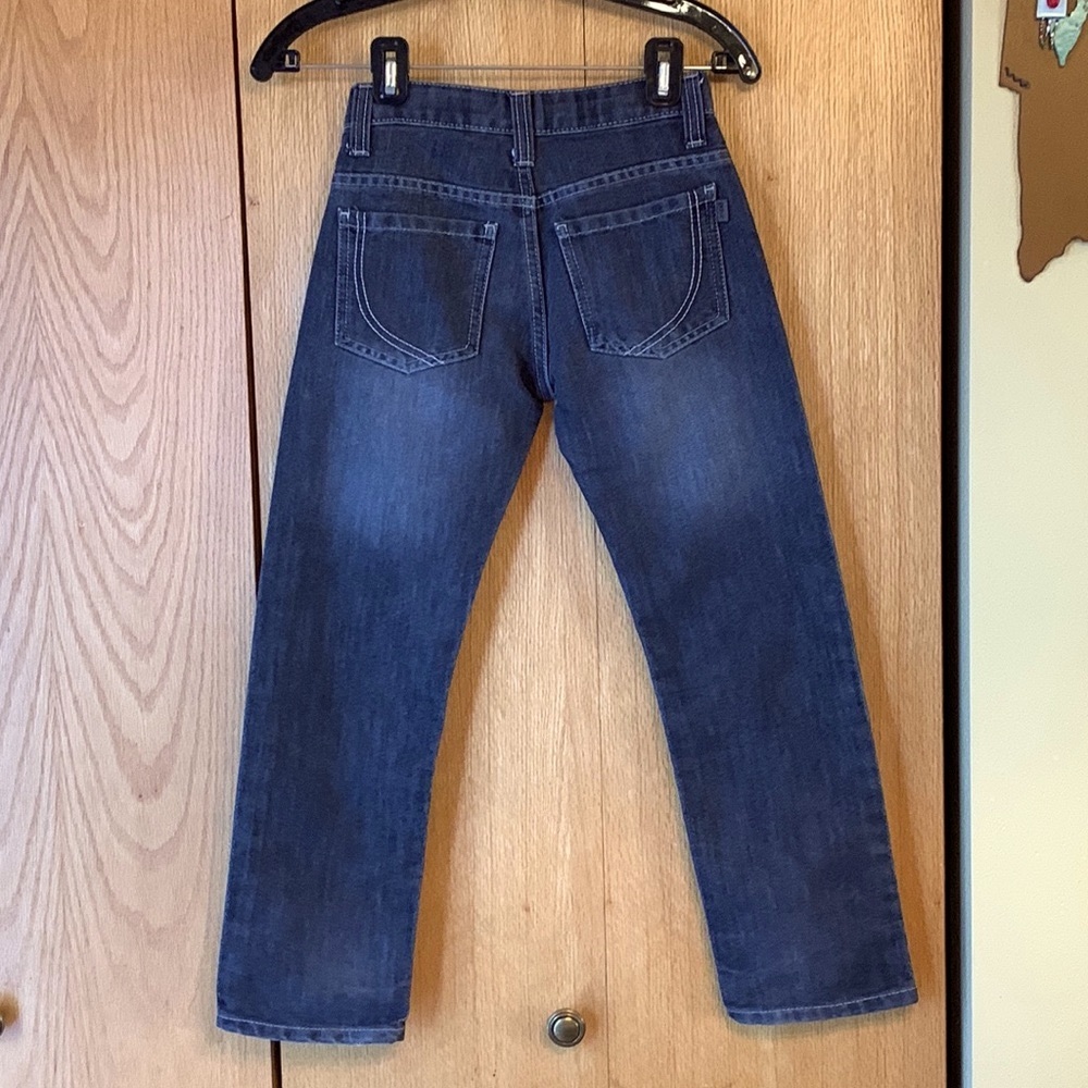 Paper Denim & Cloth boy’s size 8 adjustable waist gray 5 pocket distressed jeans